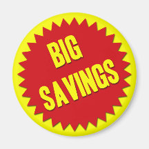 BIG SAVINGS RETAIL LABEL REFRIGERATOR MAGNET
