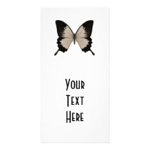 Big Sepia Orange & Black Butterfly Personalized Photo Card