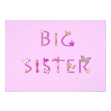 Big Sister Announcement, butterflies & flowers