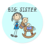 Big Sister Baby Brother T-shirts and Gifts Round Sticker