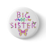 Big Sister, butterflies & flowers button