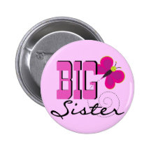 Big Sister Butterfly Tshirts and Gifts Pinback Button