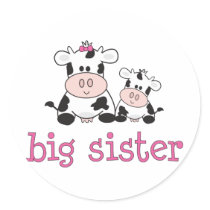 Big Sister Cow T-shirt stickers