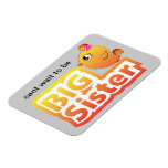Big sister cute baby chicken bird premium magnet magnets