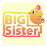Big sister cute baby chicken bird sticker stickers