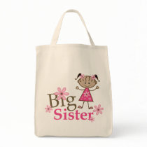 Big Sister Ethnic Stick Figure Girl Canvas Bag