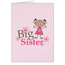 Big Sister Ethnic Stick Figure Girl Greeting Card