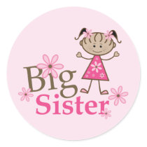 Big Sister Ethnic Stick Figure Girl Sticker