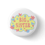 Big Sister Flower Butterfly Button