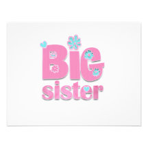 Big Sister Flower Personalized Announcements