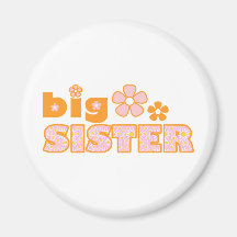 Big Sister Flowers Fridge Magnets