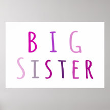 Big Sister in Pink Print