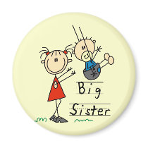 Big Sister Little Brother T-shirts and Gifts Fridge Magnets