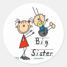 Big Sister Little Brother T-shirts and Gifts Round Sticker