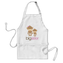 Big Sister Monkey Pregnancy Announcement T-shirt Apron