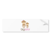 Big Sister Monkey Pregnancy Announcement T-shirt Bumper Sticker