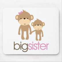 Big Sister Monkey Pregnancy Announcement T-shirt Mousepad