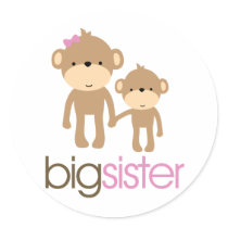 Big Sister Monkey Pregnancy Announcement T-shirt stickers