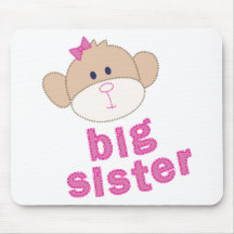Big Sister monkey T-shirt Mouse Pads