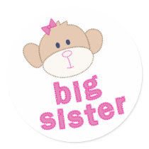 Big Sister monkey T-shirt stickers