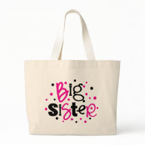 BIG SISTER pink /black Polka dot T-shirt Tote Bag