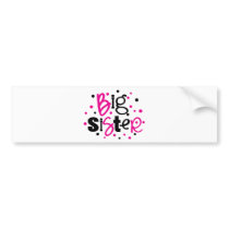 BIG SISTER pink /black Polka dot T-shirt Bumper Stickers