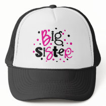BIG SISTER pink /black Polka dot T-shirt Trucker Hat