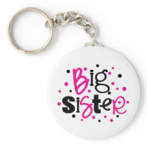 BIG SISTER pink /black Polka dot T-shirt Key Chain