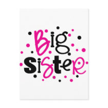 BIG SISTER pink /black Polka dot T-shirt Post Cards
