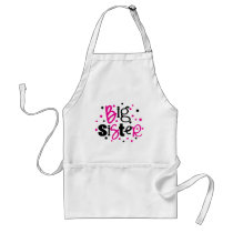 BIG SISTER pink black polkadot Apron