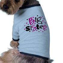 BIG SISTER pink black polkadot Doggie Shirt