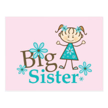 Big Sister Stick Figure Postcards