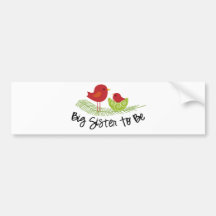 big sister to be christmas birdies bumper sticker