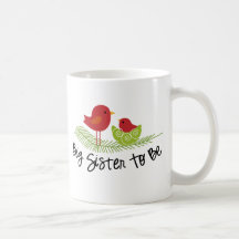 big sister to be christmas birdies coffee mug