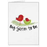 big sister to be christmas birdies greeting cards