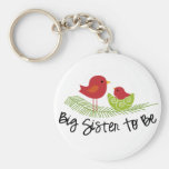 big sister to be christmas birdies key chain