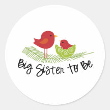 big sister to be christmas birdies sticker
