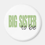 Big Sister To Be (Green Block Font) Magnets
