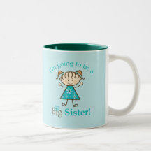 Big Sister To Be Stick Figure Coffee Mugs
