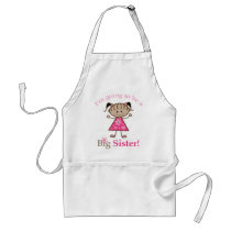Big Sister To Be Stick Figure Girl Ethnic Apron