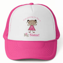 Big Sister To Be Stick Figure Girl Ethnic Hats