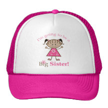 Big Sister To Be Stick Figure Girl Ethnic Hats