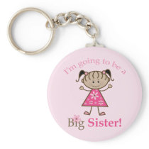 Big Sister To Be Stick Figure Girl Ethnic Key Chains