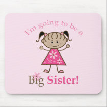 Big Sister To Be Stick Figure Girl Ethnic Mouse Mats