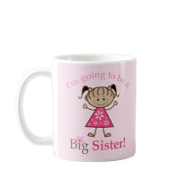 Big Sister To Be Stick Figure Girl Ethnic Coffee Mug
