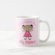 Big Sister To Be Stick Figure Girl Ethnic Coffee Mug