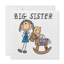 Big Sister With Baby Brother Gifts Invitations