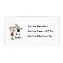 Big Sister with Little Brother Gifts Custom Shipping Labels