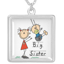 Big Sister with Little Brother Gifts Personalized Necklace