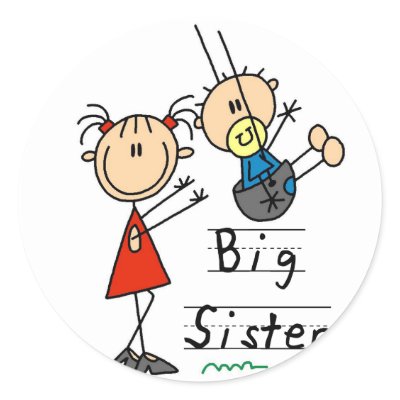 Big Sister with Little Brother Tshirts and Gifts Sticker by stick_figures